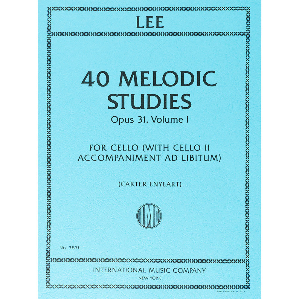 Lee, Sebastian - 40 Melodic Studies, Op. 31, Vol. 1 - Cello with opt. Cello II - International Music Co.
