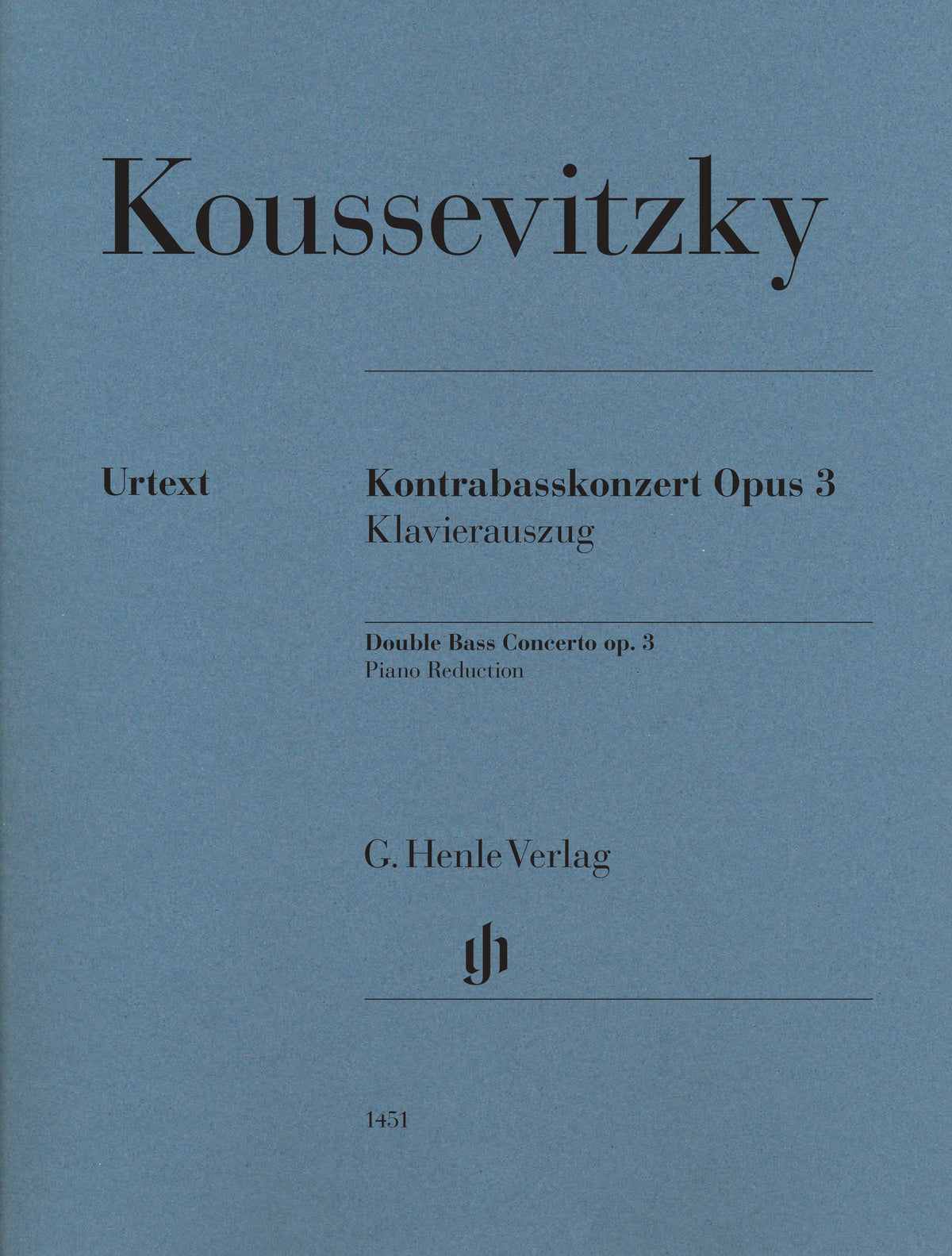 Koussevitzky, Serge - Double Bass Concerto, Op. 3 - Double Bass and Piano - edited by Tobias Glockler - G. Henle Verlag URTEXT