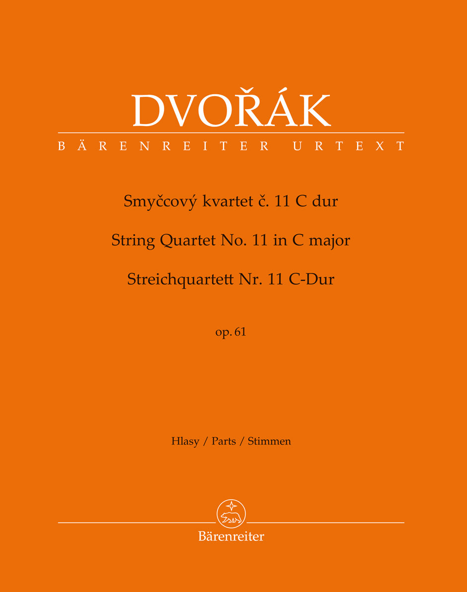 Dvořák, Antonín - String Quartet No. 11 in C Major, Op. 61 - edited by Schick - Barenreiter Urtext