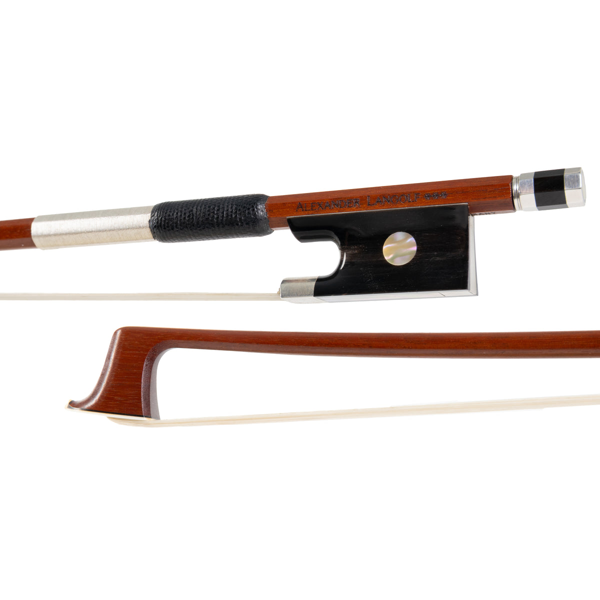 Alexander Langolf Pernambuco Violin Bow, Horn/Silver