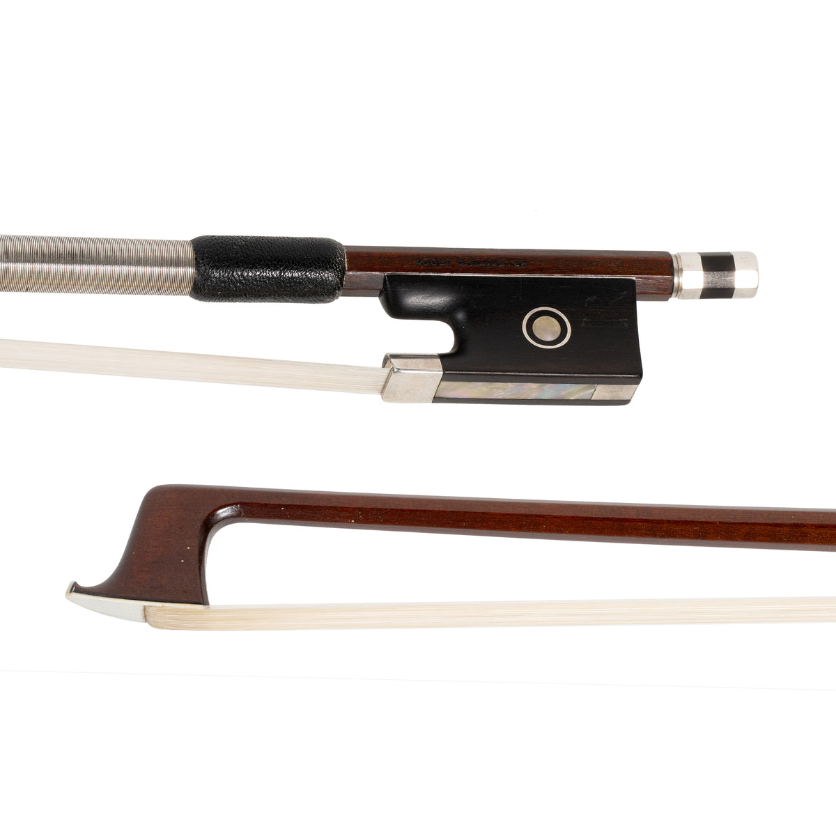 Adolf Curt Schuster Violin Bow, Markneukirchen, c.1930's, Ebony/Silver