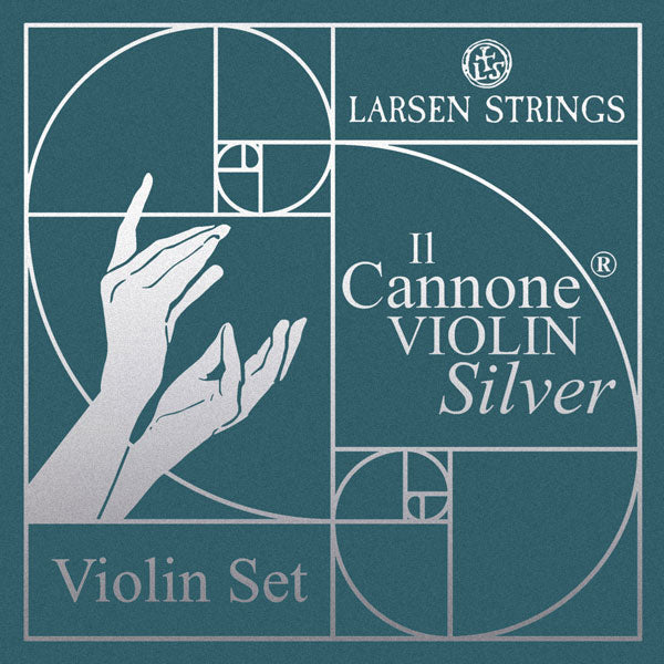 Larsen Il Cannone Silver Violin String Set - 4/4 Size - Medium Gauge