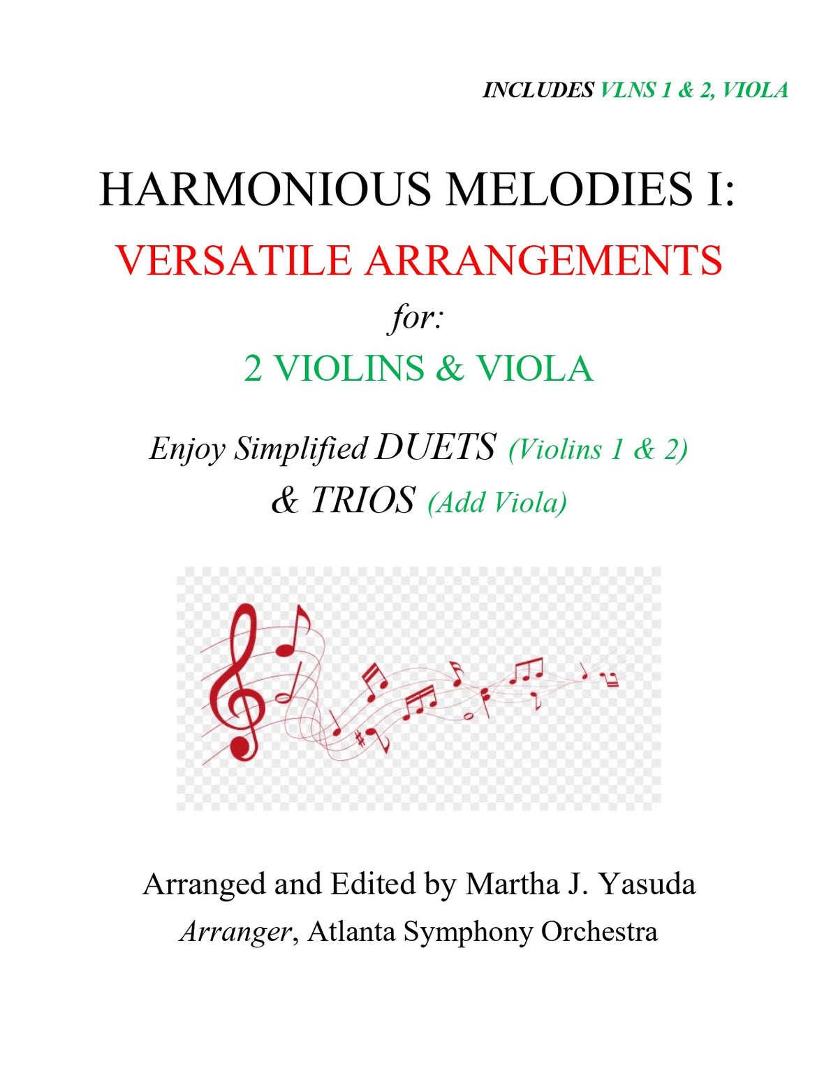 Yasuda, Martha - Harmonious Melodies, Versatile Arrangements for Two Violins and Viola, Volume I - Digital Download