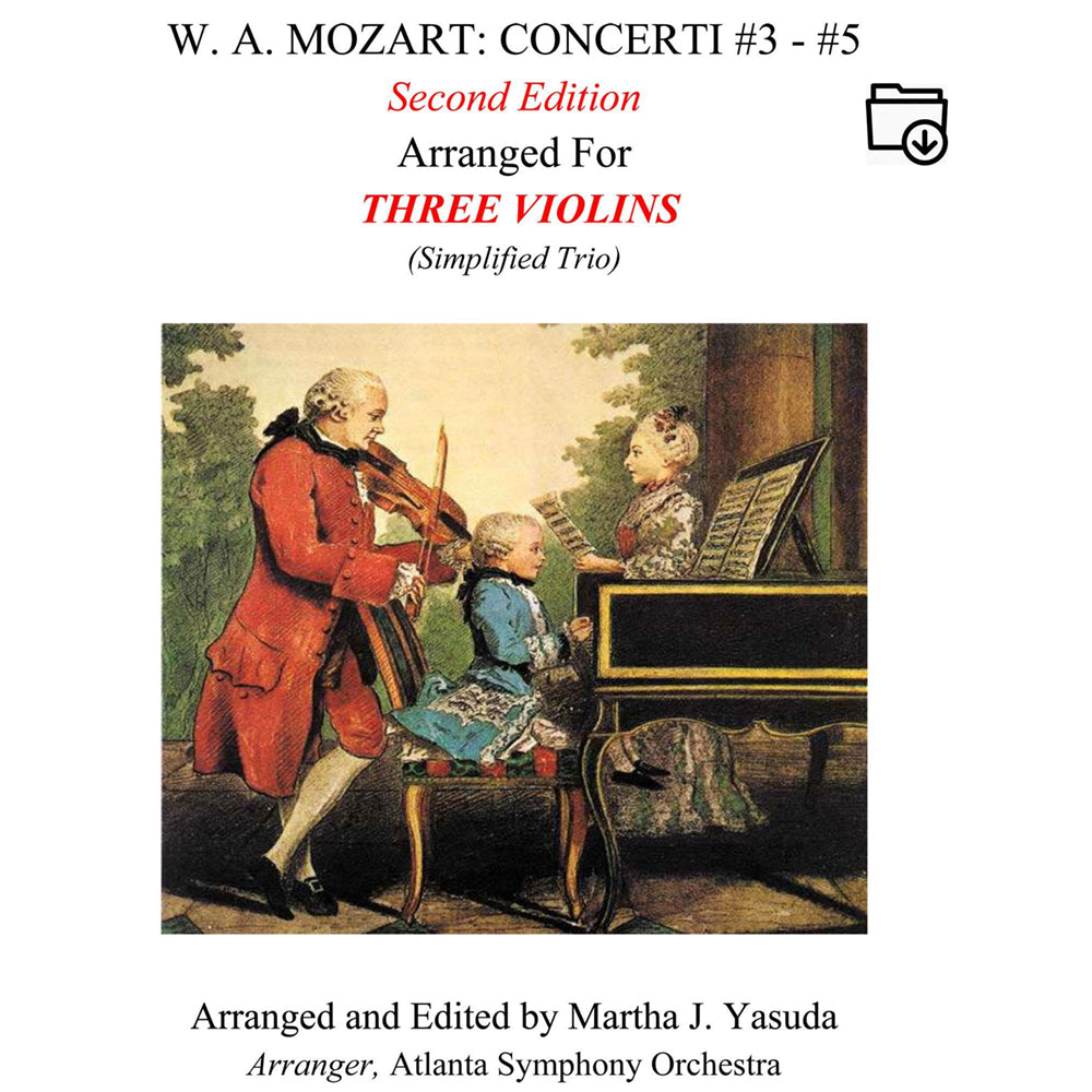 Yasuda, Martha - Mozart Concerti No. 3-5 for Three Violins (Simplified) - Digital Download