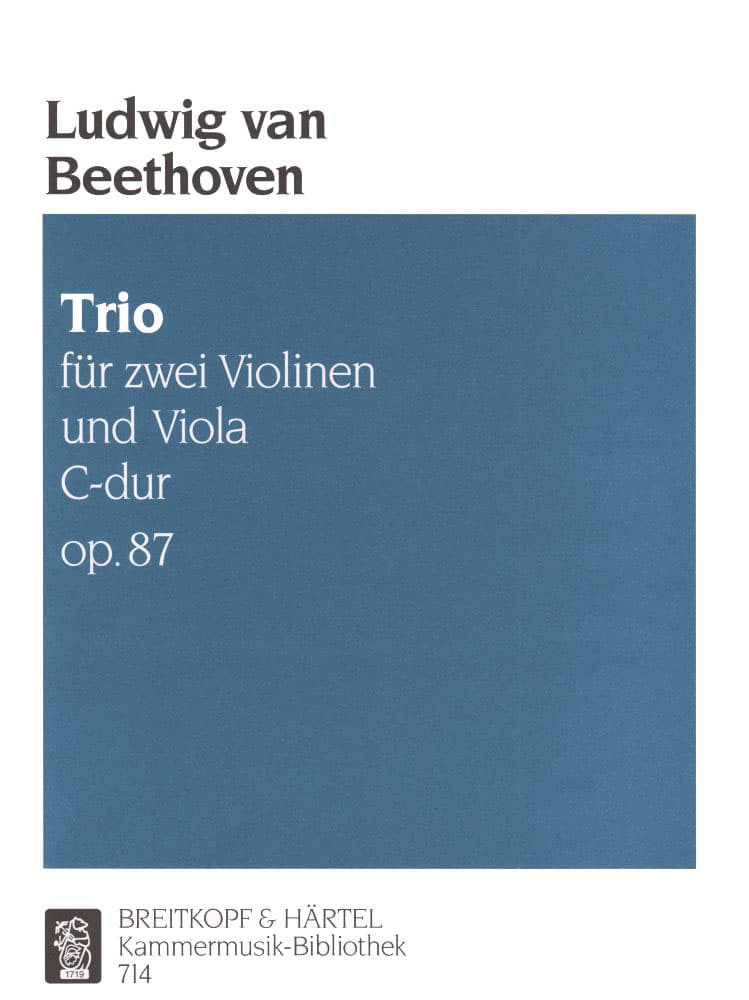Beethoven, Ludwig - Trio In C Major Op 87 for Two Violins and Viola - Breitkopf and Haertel Edition