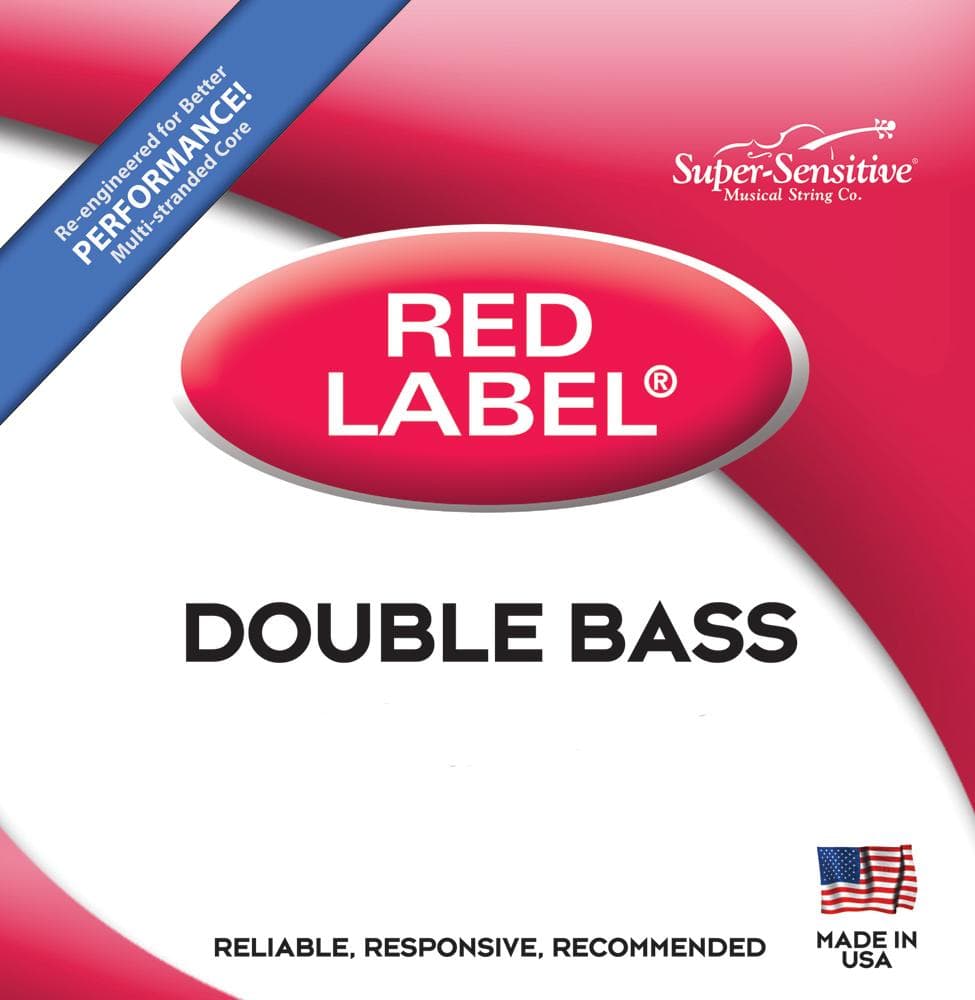 Super-Sensitive Red Label Double Bass String Set - 1/10 size