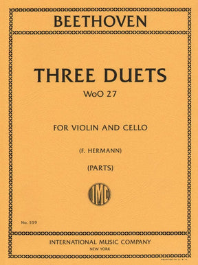 Beethoven, Ludwig - 3 Duets WoO 27 for Violin and Cello - Arranged by Hermann-Pagels - International Edition
