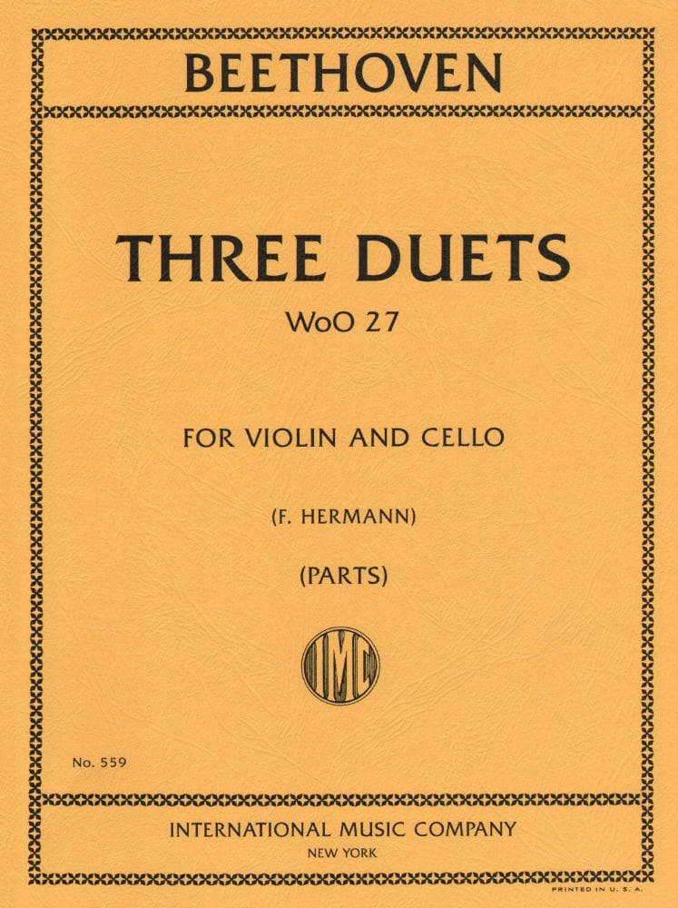 Beethoven, Ludwig - 3 Duets WoO 27 for Violin and Cello - Arranged by Hermann-Pagels - International Edition