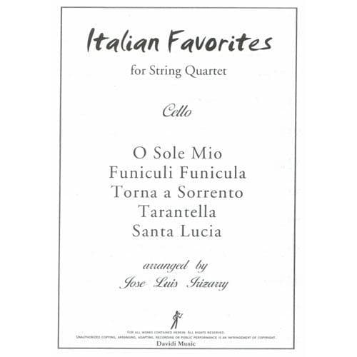 Italian Favorites for String Quartet - arranged by José Luis Irizarry - Davidi Music