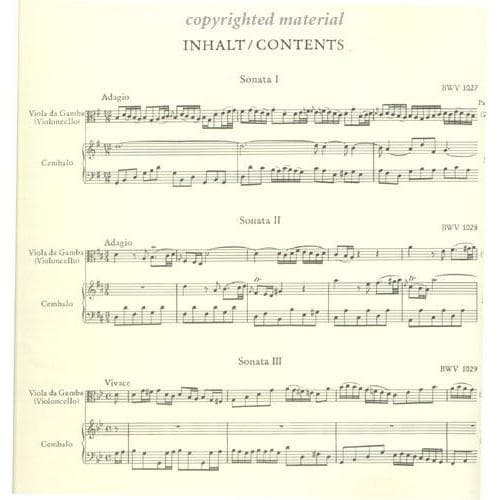 Bach, JS - 3 Viola Da Gamba Sonatas BWV 1027 1029 for Cello and Piano - Arranged by Forbes - Peters Edition