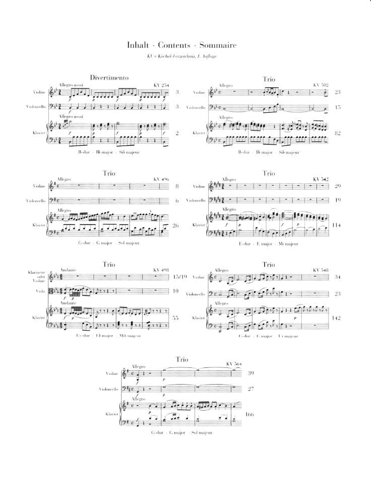 Mozart, WA - Piano Trios - Violin, Cello, and Piano - edited by Ernst Herttrich - G Henle Verlag URTEXT