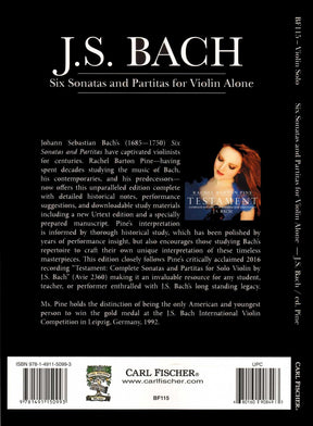 Bach, J.S. - Six Sonatas and Partitas for Violin Alone - Edited by Rachel Barton Pine - Carl Fischer