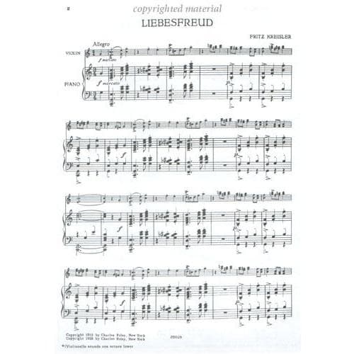 Kreisler, Fritz - Liebesfreud - Cello and Piano - Carl Fischer Edition