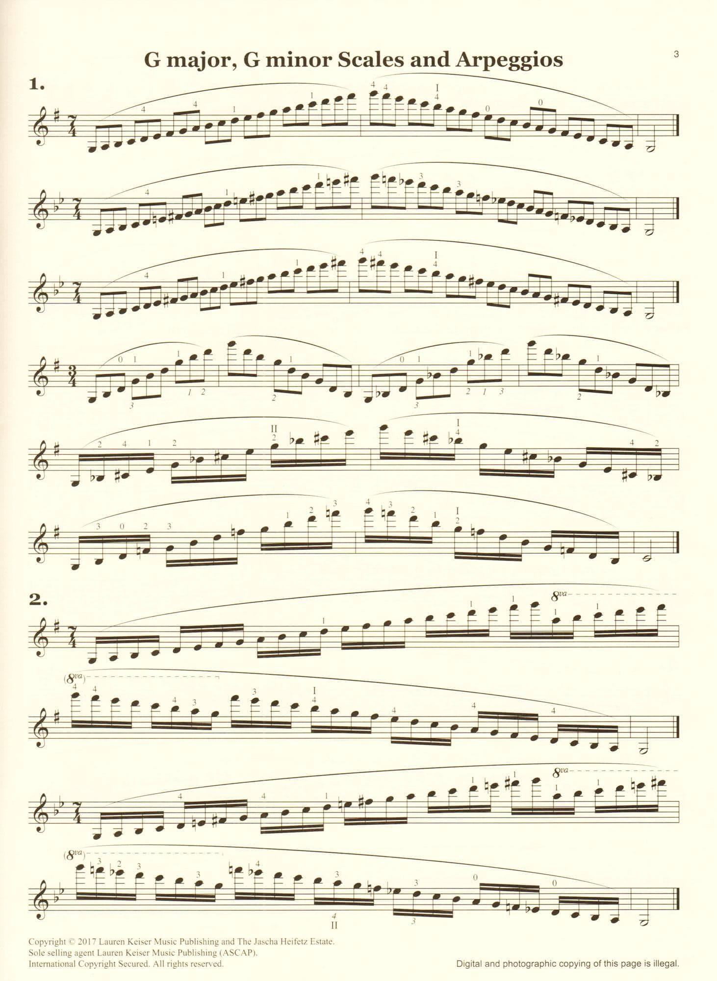 Granat - The Heifetz Scale Book for Violin