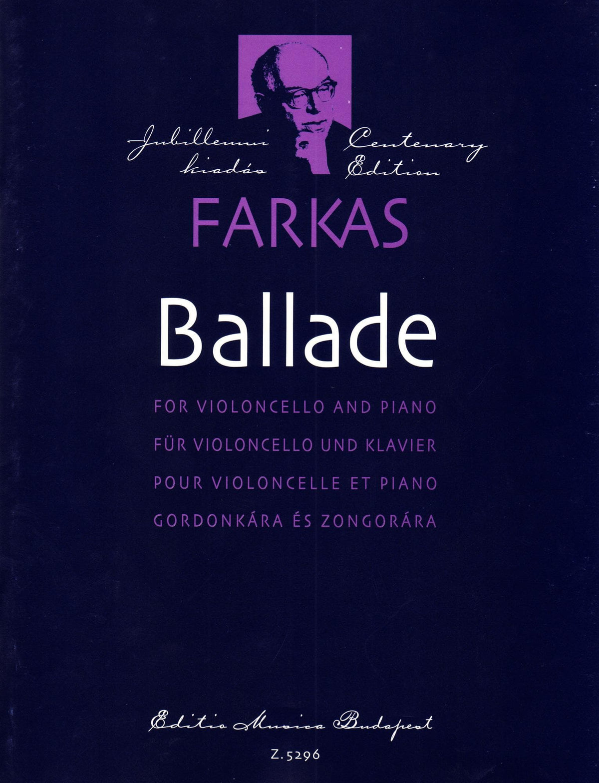 Farkas, Ferenc - Ballade - Cello and Piano - Editio Musica Budapest