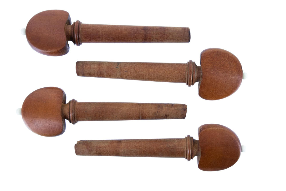Set of Hill Model Boxwood Cello Pegs with White Pin 4/4 Size