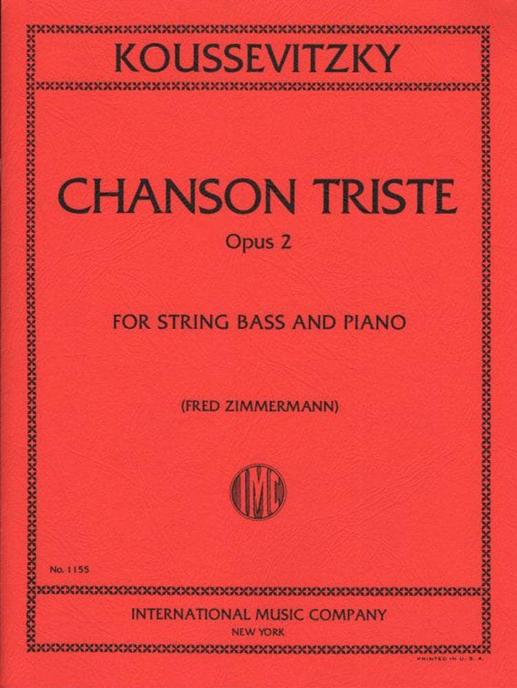 Koussevitzky Chanson Triste Op. 2 Sheet Music Double Bass