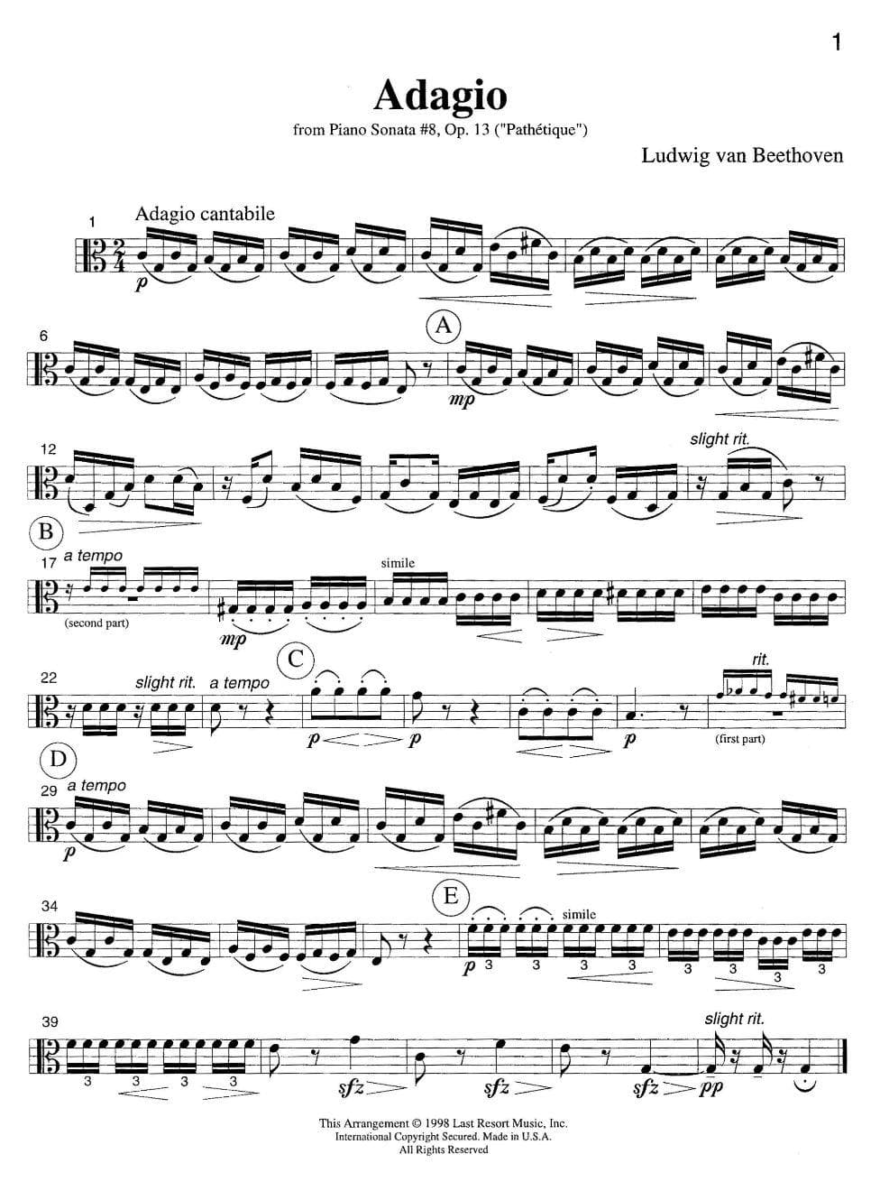 Music for Four, Volume 2 - Part 3 (Viola) - arranged by Daniel Kelley - Last Resort Music