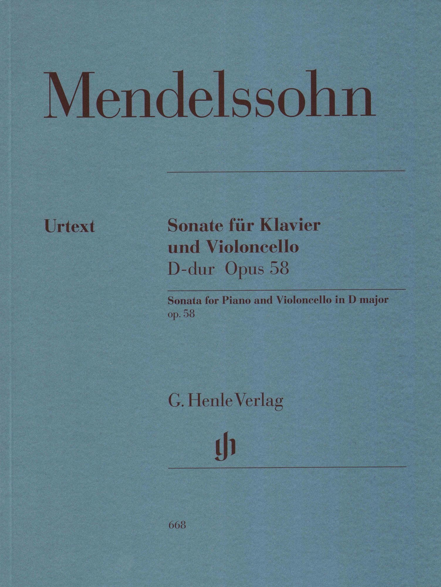 試奏に伴う料金　shate malno Mendelssohn, Felix - Sonata in D Major, Op 58 - Cello and Piano - edit