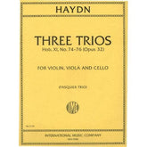 Haydn, Franz Joseph - Three Trios, Op 32, Hob XI:74-76 - Violin, Viola, and Cello - edited by the Pasquier Trio - International Edition