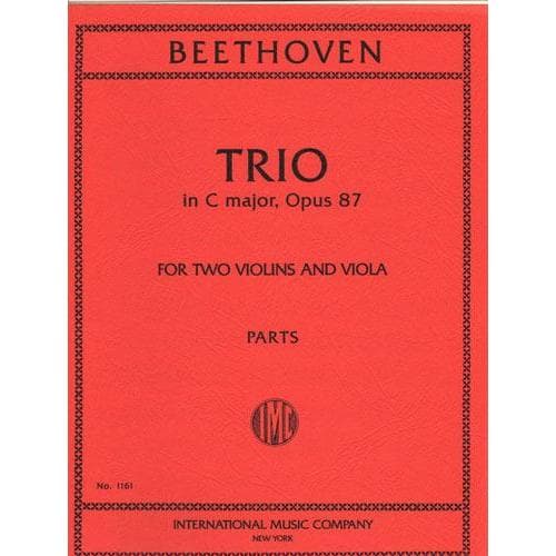 Beethoven, Ludwig - Trio in C Major Op 87 for Two Violins and Viola - Arranged by Schulz - International Edition