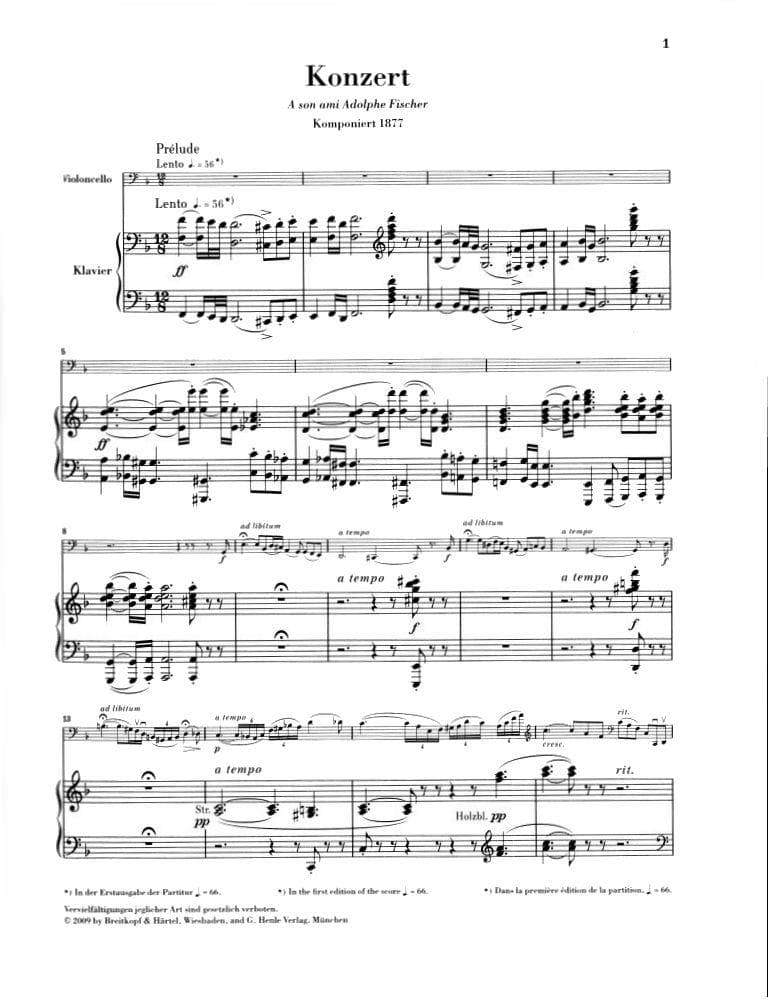 Lalo, Eduard - Cello Concerto in D Minor - for Cello and Piano - edited by Heinrich Shiff - Henle