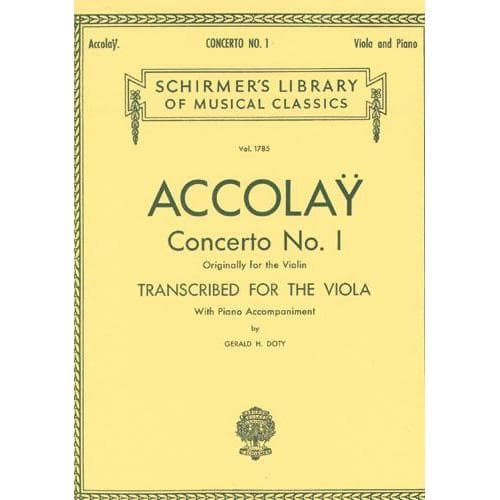 Accolay, JB - Concerto No 1 in a minor for Viola and Piano - Schirmer Edition