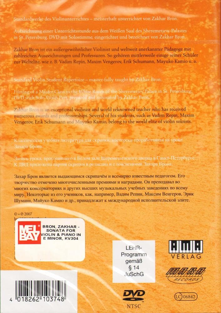 Zakhar Bron Master Class Mozart Sonata E minor