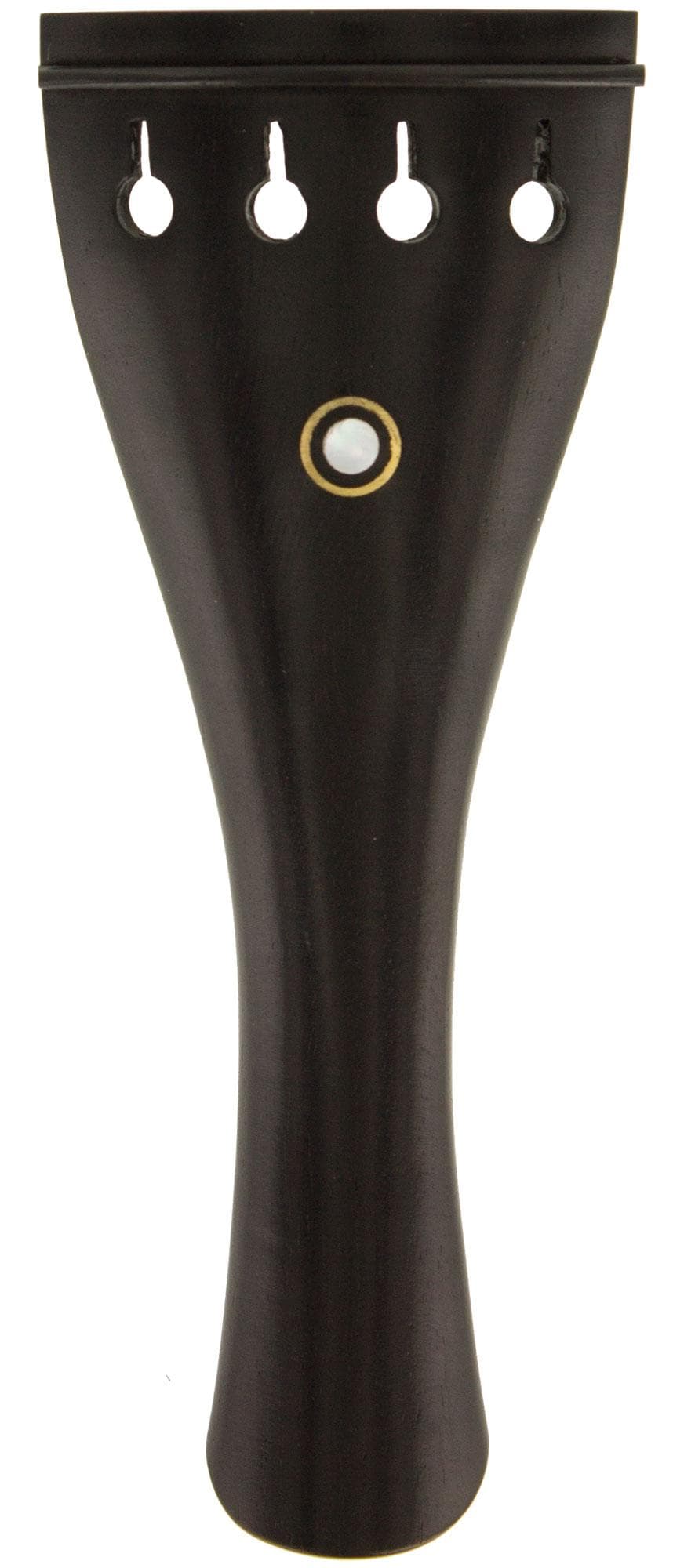 Ebony Violin Tailpiece - Gold Ring - Pearl Inlay