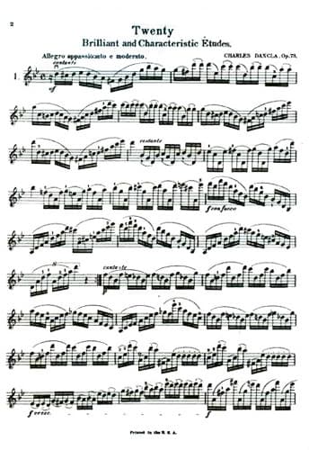 Dancla, Charles - 20 Brilliant and Characteristic Etudes Op 73 for Violin - Kalmus Publication