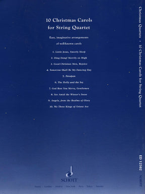 Turner, Barrie Carson - Christmas Quartets - 10 Christmas Carols for String Quartets -  Published by Schott Music