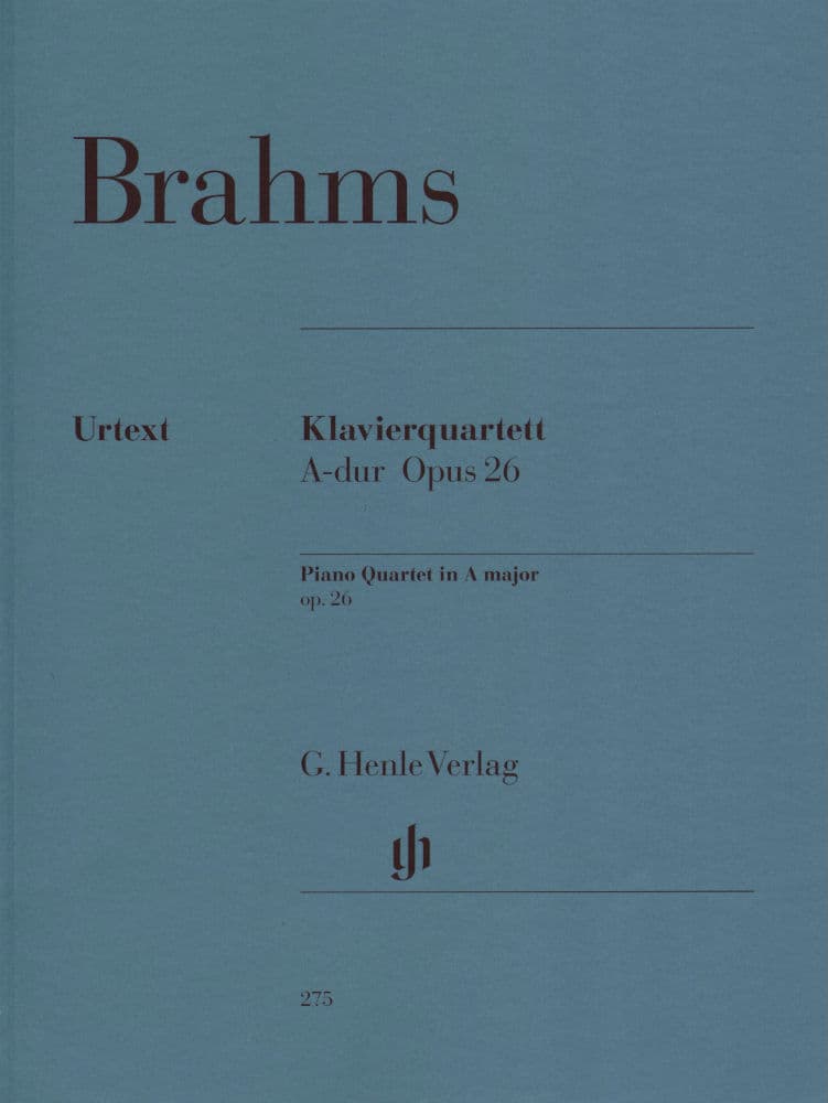 Brahms, Johannes - Piano Quartet No 2 in A Major Op 26 for Violin, Viola, Cello and Piano - Henle Verlag URTEXT Edition