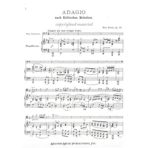 Bruch, Max - Adagio on Celtic Melodies Op 56 for Cello and Piano - Masters Music Publication