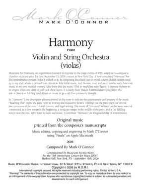 O'Connor, Mark - Harmony for Violin and Strings - Violas - Digital Download
