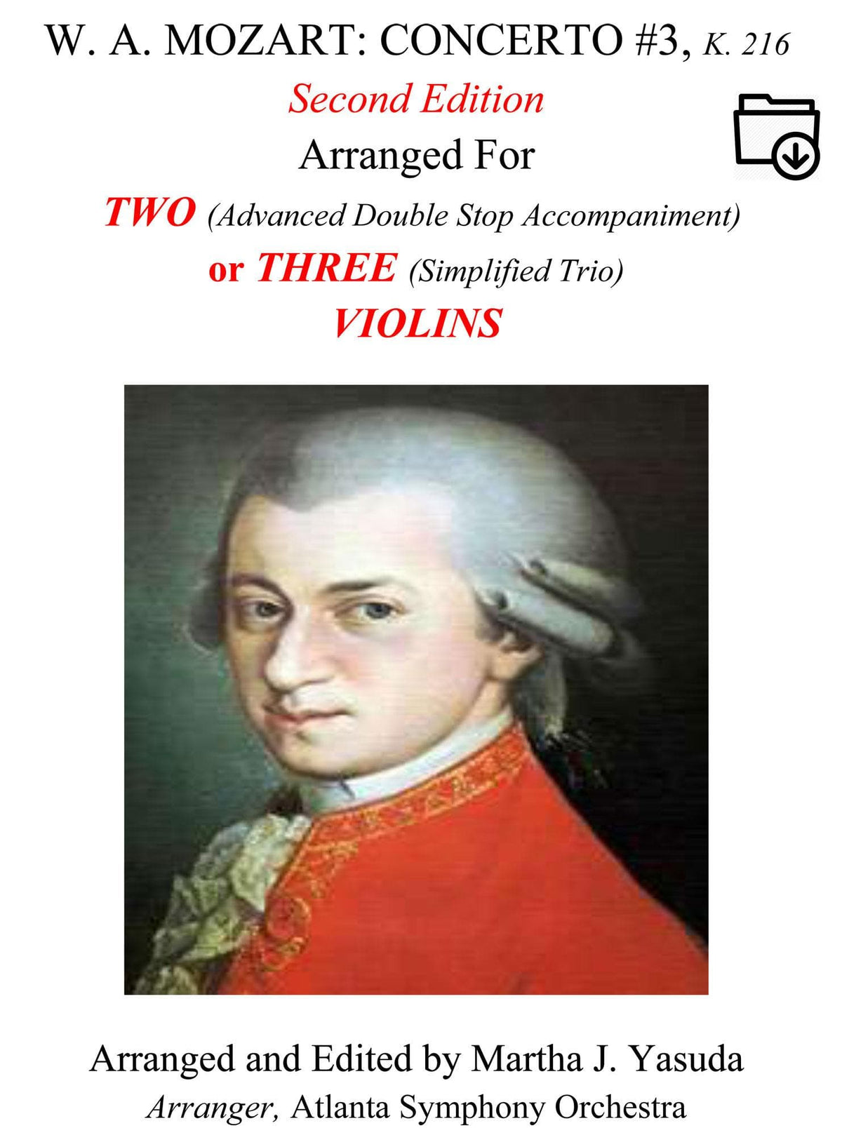 Yasuda, Martha - Mozart Concerti No. 3 for Two or Three Violins - Digital Download