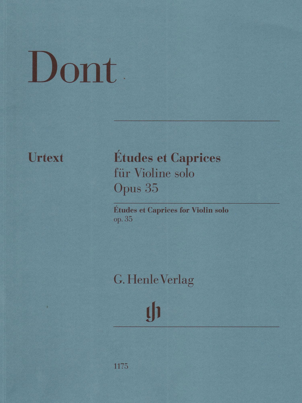 Dont, Jakob - 24 Etudes and Caprices Op 35 - Violin solo - edited by Dominik Rahmer - G Henle Verlag URTEXT