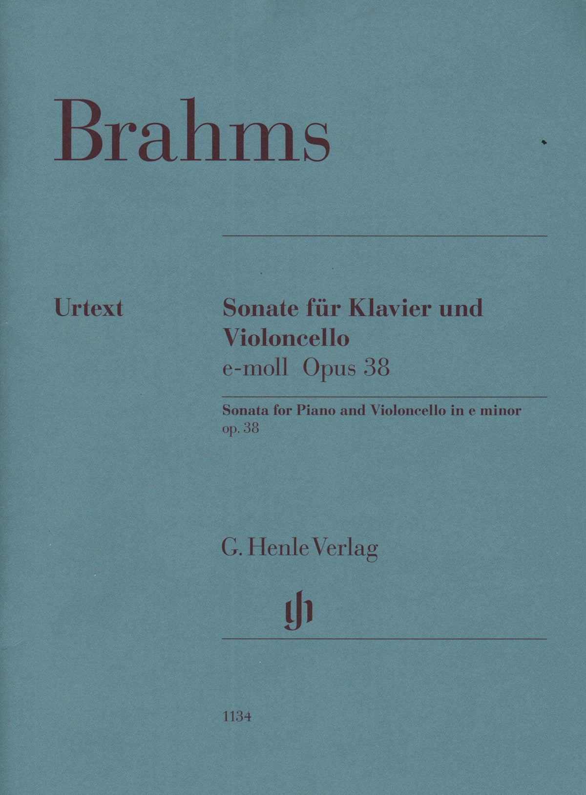 Brahms, Johannes - Sonata No 1 in e minor Op 38 for Cello and Piano - Henle Verlag URTEXT Edition
