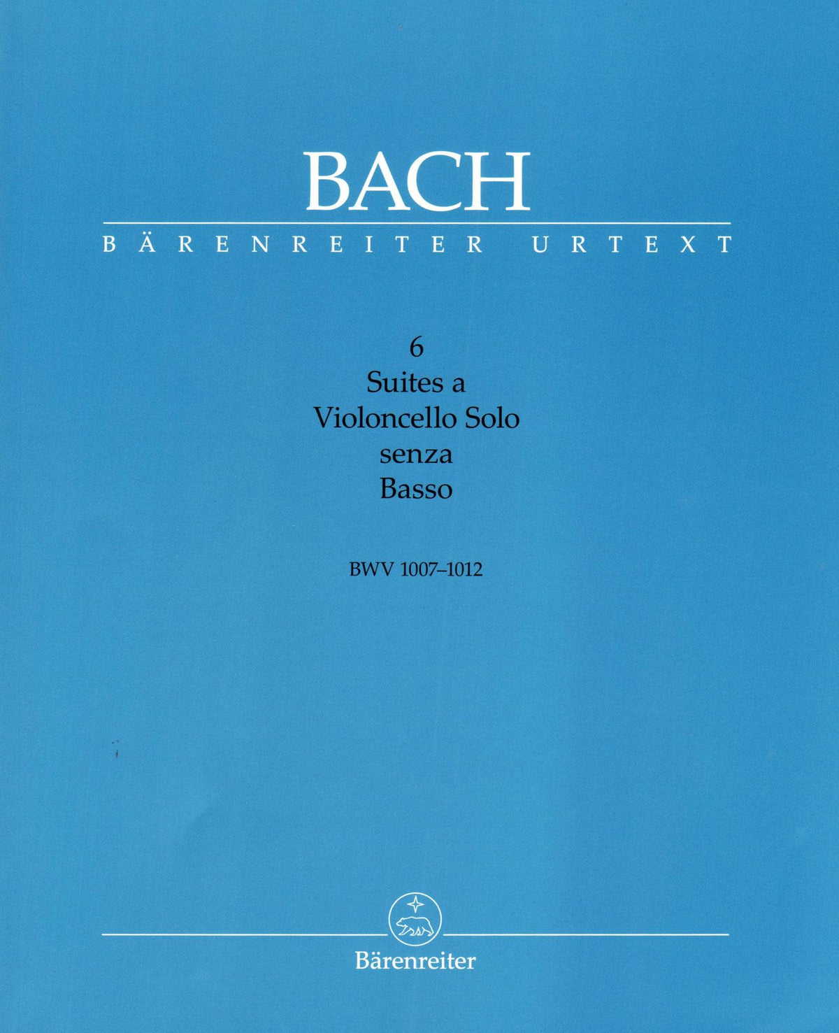 Bach, JS - 6 Suites BWV 1007 1012 for Cello - Arranged by Schwemer/Woodfull-Harris - Barenreiter Verlag URTEXT Edition
