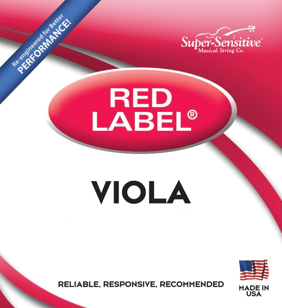 Super-Sensitive Red Label Viola String Set - Full Size - Medium Gauge