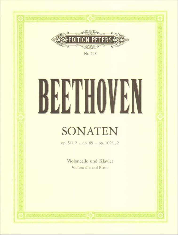 Beethoven, Ludwig - Sonatas Op 5 - 69 -102 for Cello and Piano - Arranged by Schulz - Peters Edition