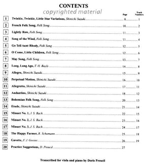 Suzuki Viola School Method Book with CD, Volume 1, Performed by Preucil