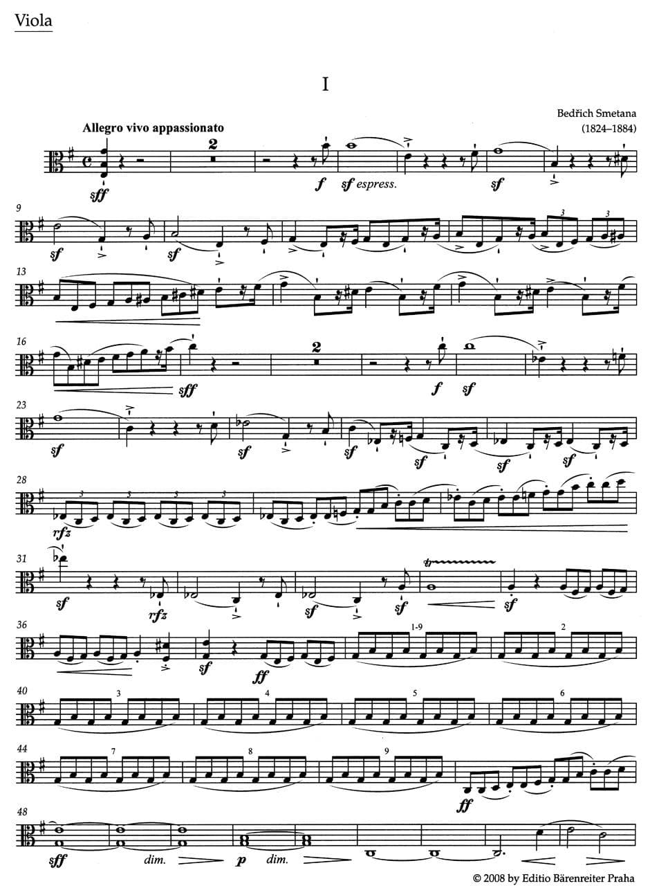 Smetana, Bedrich - From My Life, String Quartet No 1 in E Minor - edited by Frantisek Bartos, Josef Plavec, and Karel Solc - Barenreiter