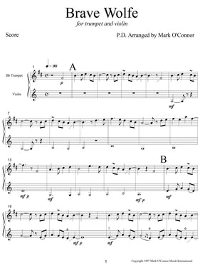 O'Connor, Mark - Brave Wolfe for Trumpet and Violin - Score - Digital Download