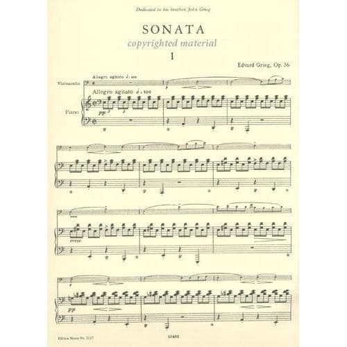 Grieg, Edvard - Sonata in a minor, Op 36 - Cello and Piano - Edition Peters