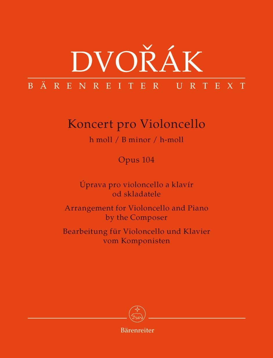 Dvorak, Antonin - Cello Concerto in B minor, Op. 104 - for Cello and Piano - edited by Jonathan Del Mar - Barenreiter URTEXT