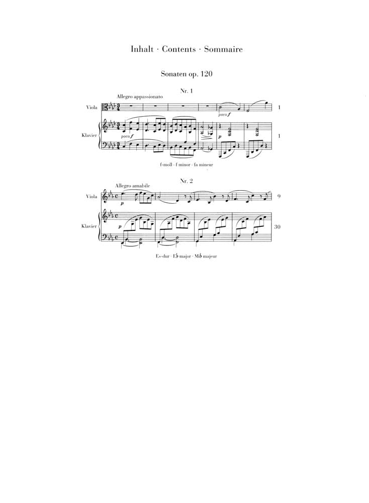 Brahms, Johannes - Sonatas Nos 1 and 2, Op 120 - for Viola and Piano - Henle Verlag URTEXT Edition
