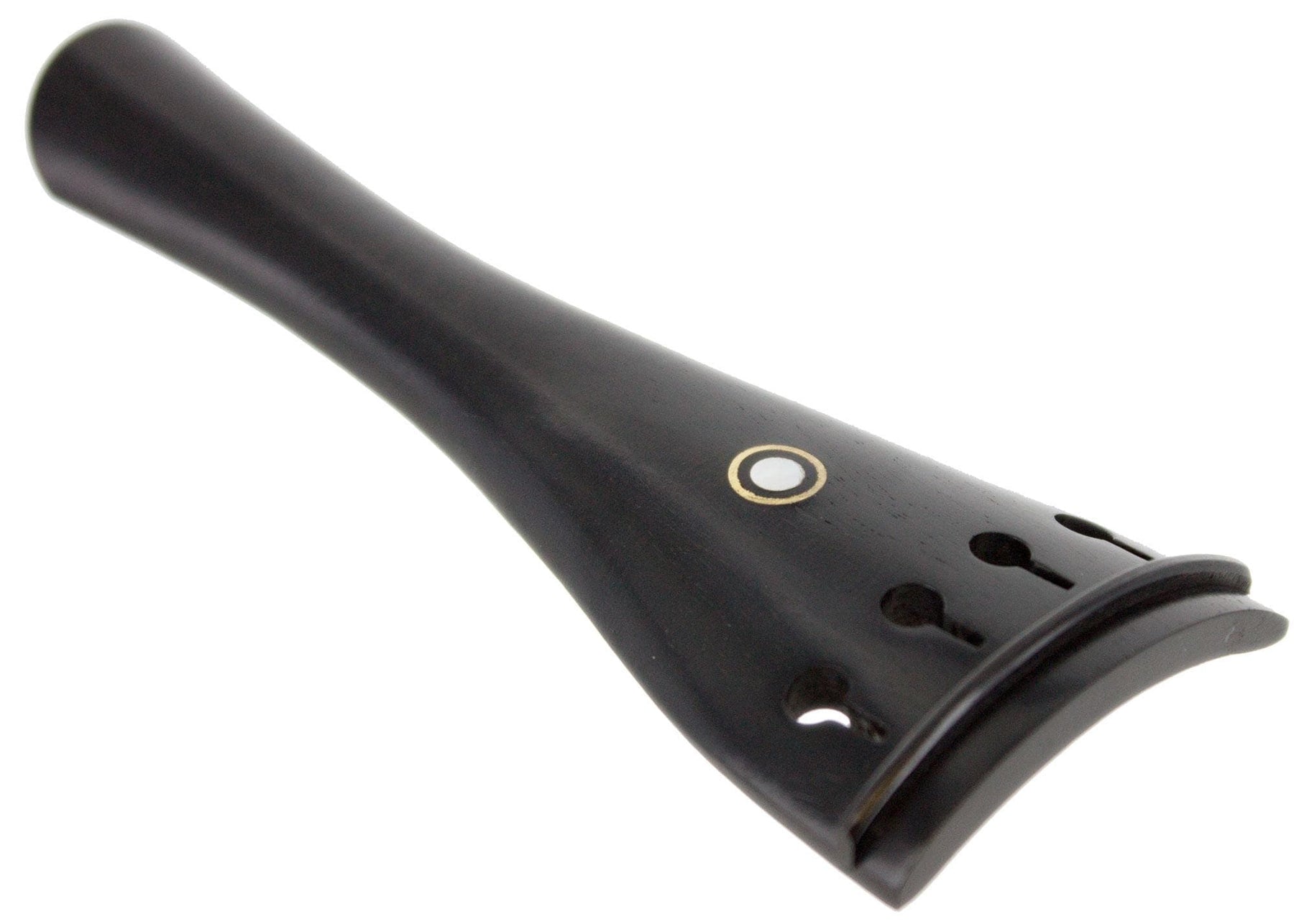 Ebony Violin Tailpiece - Gold Ring - Pearl Inlay