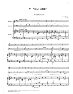Bridge, Frank - Miniatures for Piano Trio Set 3 Nos 7-9 for Violin, Cello and Piano - Stainer and Bell Publication