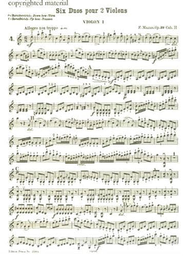 Mazas, Jacques Féréol - Six Duets, Op 39, Book 2 - Two Violins - edited by Herrmann - Edition Peters