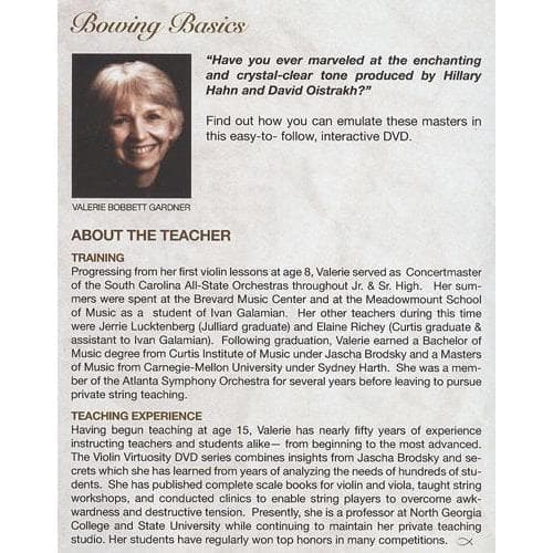 Building Blocks of Violin Virtuosity Volume 2: Bowing Basics (Insights of Jascha Brodsky) - by Valerie Bobbett Gardner